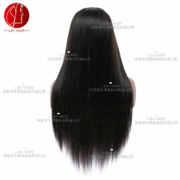 straight human hair 4*4 closure wig #9333