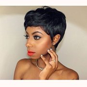 Short black hair wig #9207