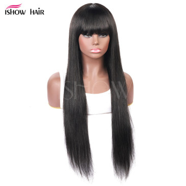 human hair straight wig