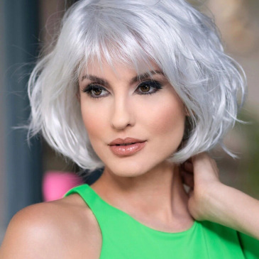 silver gray bob wig #9166