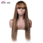 straight human hair wig